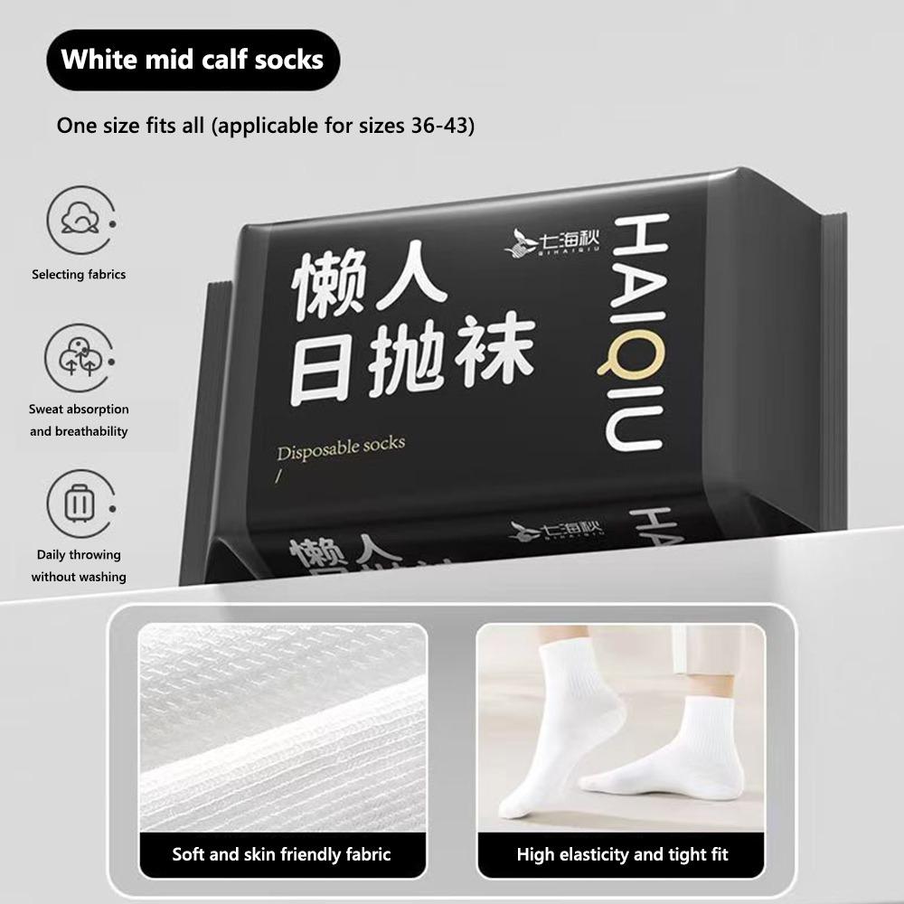 White Black Grey Disposable Socks 36-43 Travel Supplies Socks Portable Disposable Stocking  Unisex