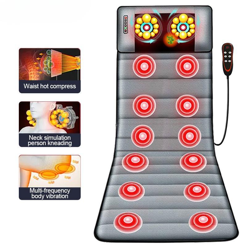 Elektrische Massage Matratze Kneten Vibrieren Heizung für Körper Lendenwirbelsäule Nacken Rücken Linderung Schmerzen Zuhause Büro Gesundheitswesen KTY