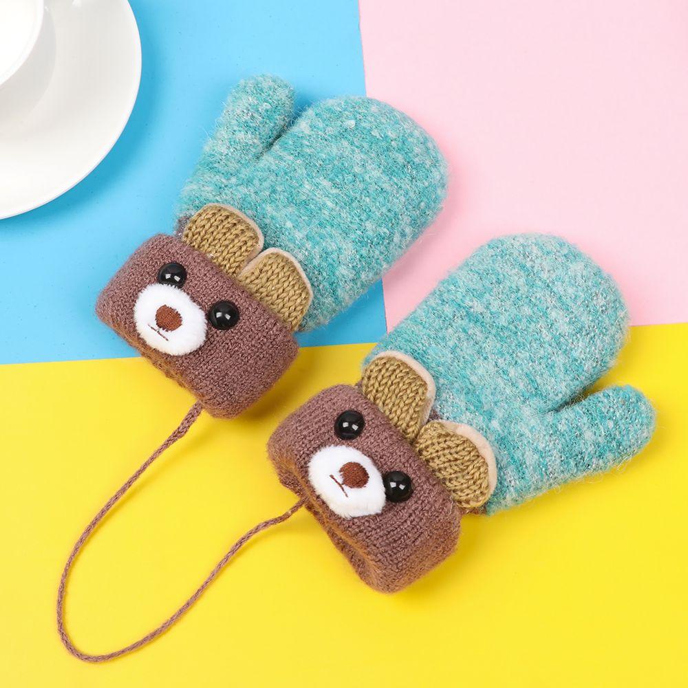 New Hot Baby Newborn Boys Girls Kids Gloves Thick Warm Knitted Mittens Cute Cartoon