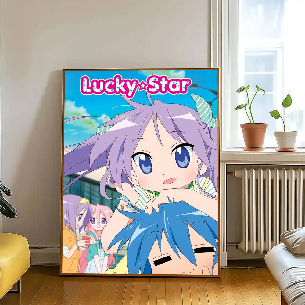 Cartoon L-Lucky S-Star ANIME   Classic Vintage Posters Whitepaper Prints Posters Artwork Kawaii Room Decor
