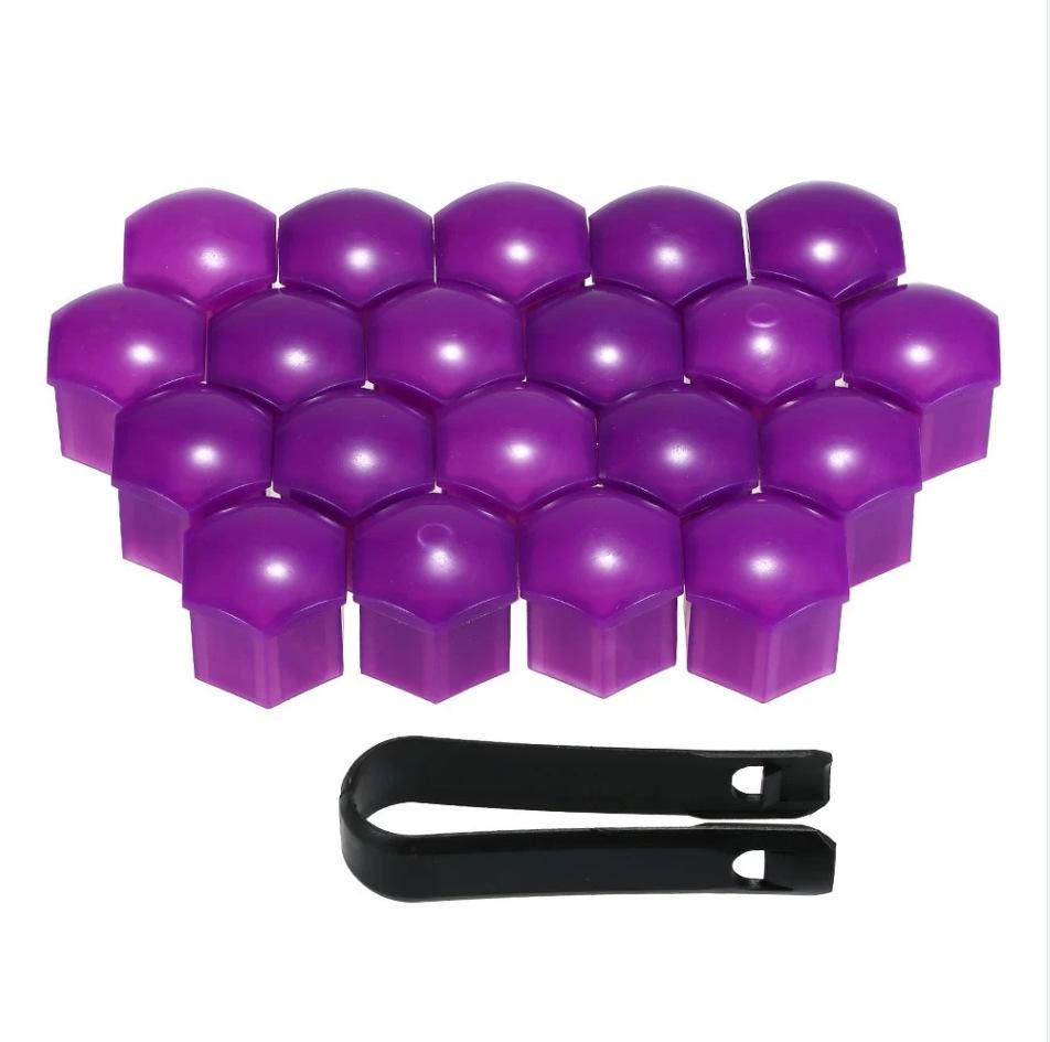 

Multicolor Anti-Theft Car Tire Valve Caps (Red, Green, Purple, Yellow, Blue) - 17/19/21mm, Set of 20 with Clip 17mm