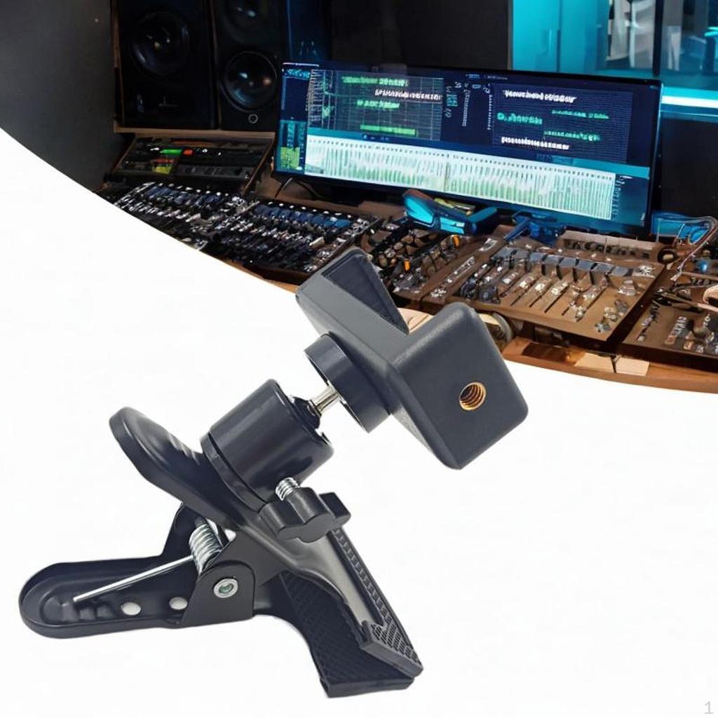 Tripod Clip Clamp Mount 1/4" Thread Adapter Portable Sturdy Nonslip Photography Accessories