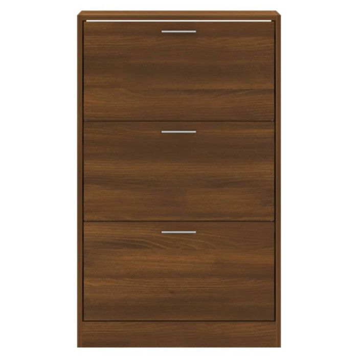 342557 vidaXL Shoe Cabinet Brown Oak 63x24x103cm Engineered Wood