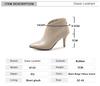 Fashion Women Shoes Fashion Metal Zipper Ankle Boots Ladies Elegant Short Plush Sexy Thin Heels Boats Mujer For Girls Size 32-43 Beige