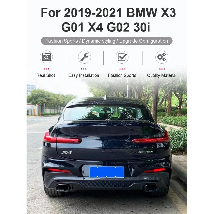 1 Par de Ponteira de Escape para Carro Para BMW G01 X3 G02 X4 2019 2020 Ponteira de Silenciador de Aço Inoxidável Tubo de Escape Ponteira Quadrada Sistema de Escape
