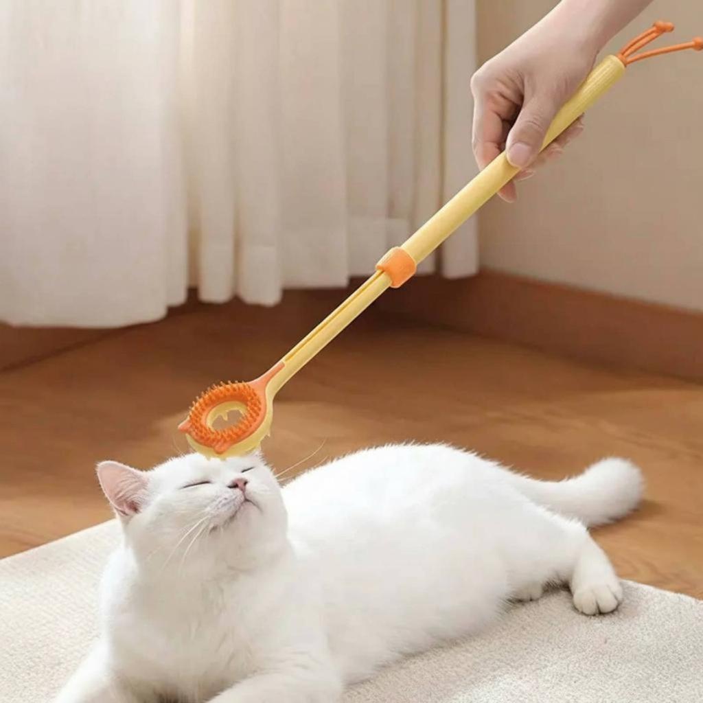 Telescopic Feline Brush Interactive Play Feline Brush Pet Accessory Soft Massage Easy to Hold for Home