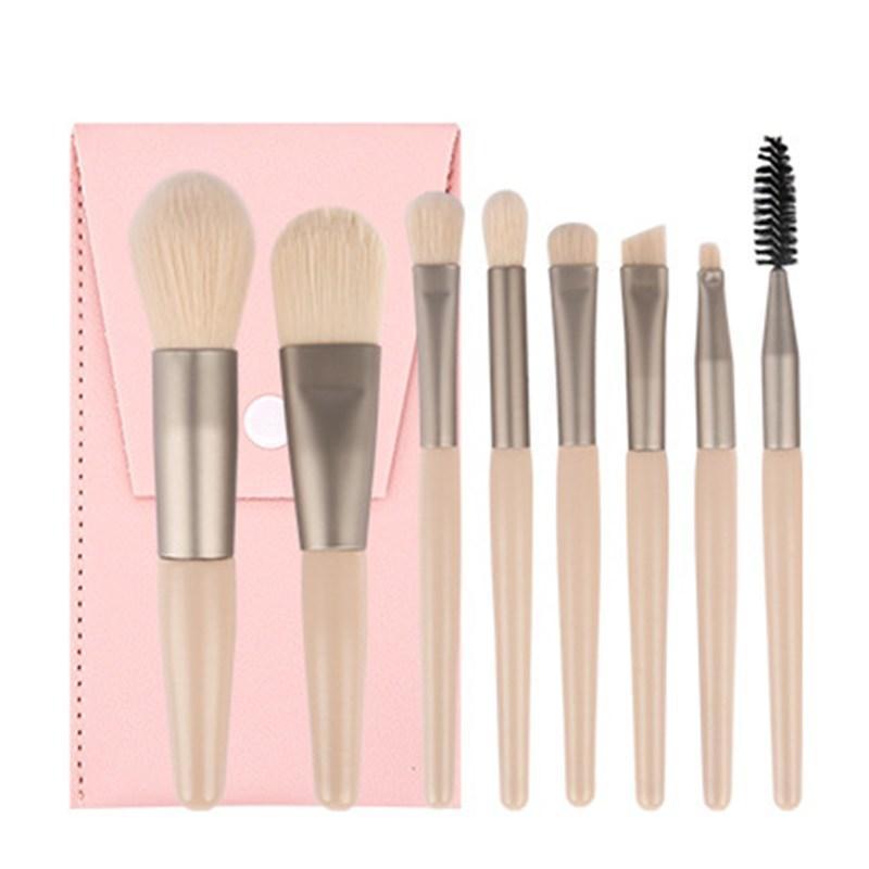 Mini-Pinsel, 8-teiliges Make-up-Tasche, tragbares Concealer-Puderpinsel-Set, weiches Fell-Make-up-Tool