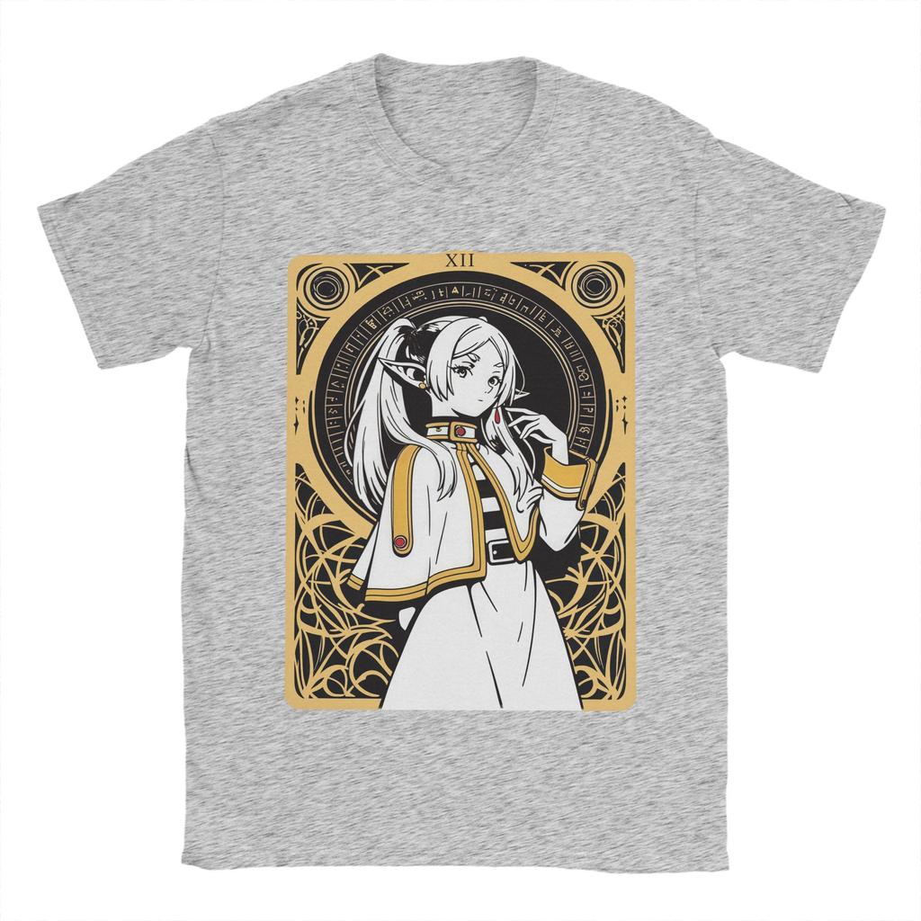 Męskie Koszulki Frieren Beyond Journey's End Anime Koszulki z Czystej Bawełny z Krótkim Rękawem Sousou No Frieren Koszulki z Okrągłym Dekoltem Odzież