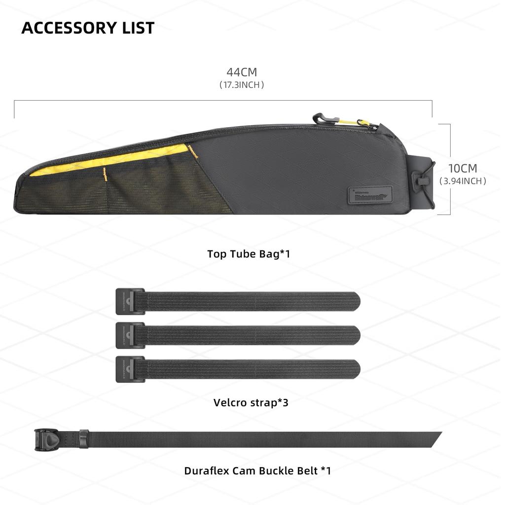 Rhinowalk Bike Top Tube Bag Bike Frame Bag Waterproof Bicycle Bag Professional Cycling Accessories for Mountain Road Bike Black Yellow 2.1L (L) - &