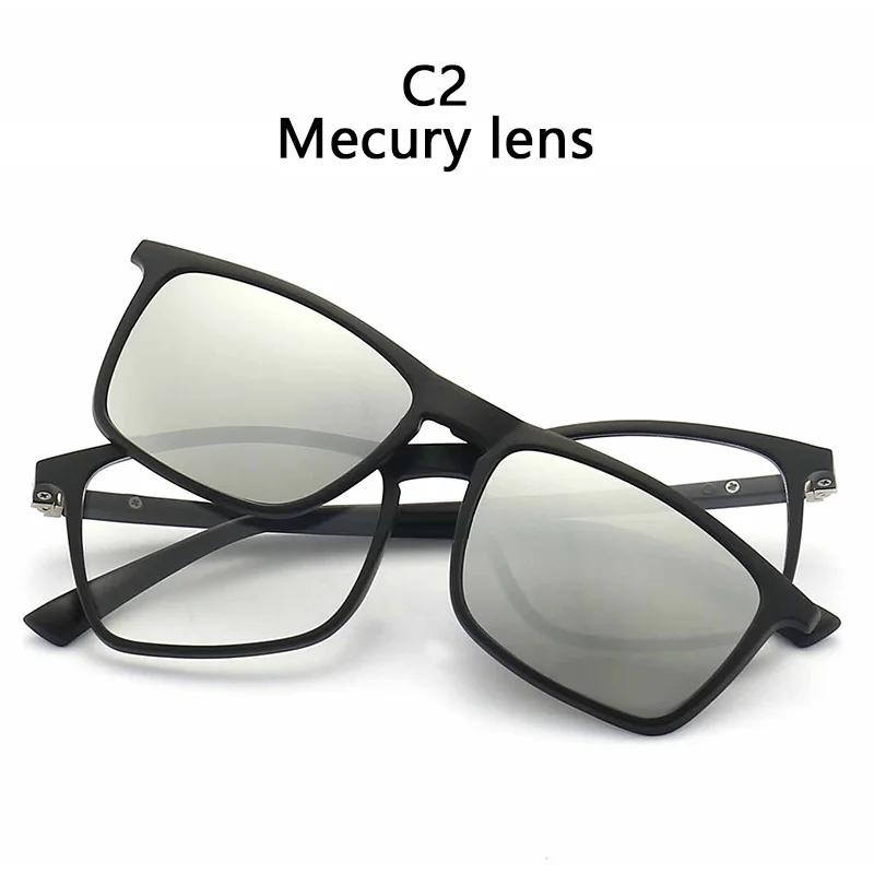 5Pcs Magnetic Polarized Clip On Sunglasses Women Men Plastic Frame For Night Driving Sunglasses Uv400