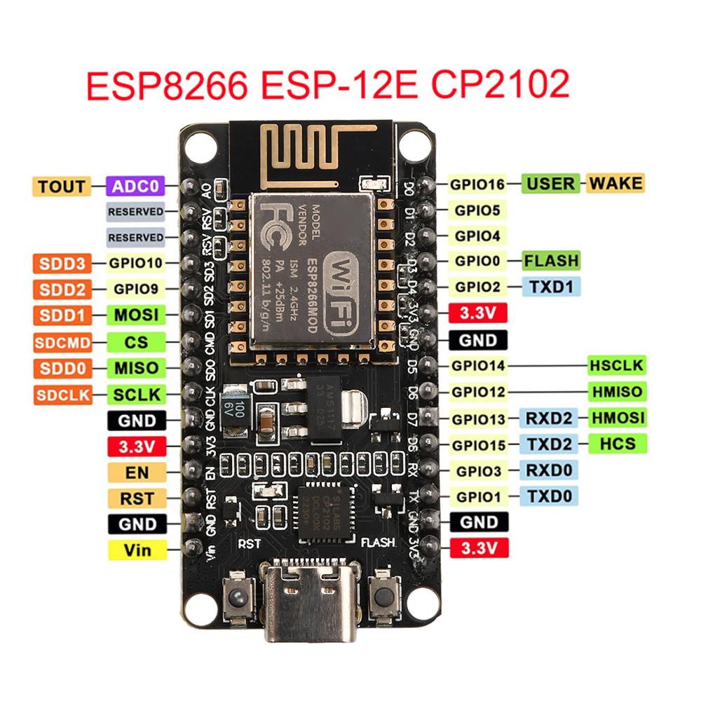 ESP8266 Serial Wifi Module for Intelligent Automation Control Devices CP2102 NodeMCU Lua V3 Development Board Type-c Interface