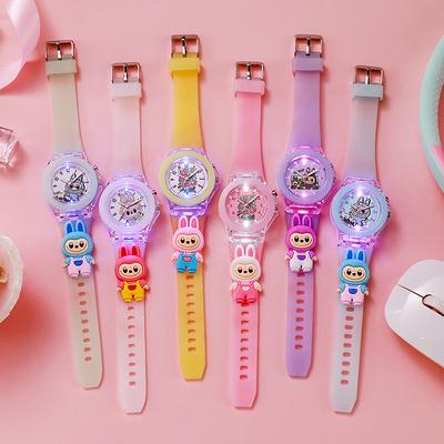 Cartoon Cute Glossy Rag Doll DIY Watch Luminous Toy, Children's Watch Silicone Doll Decoration