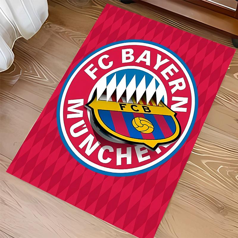 1pc FC Bayern München logo Print Area Rug - Soft,Washable Non-Slip Indoor Mat for Office Chairs,Living Room,Home Office Decorative Rug