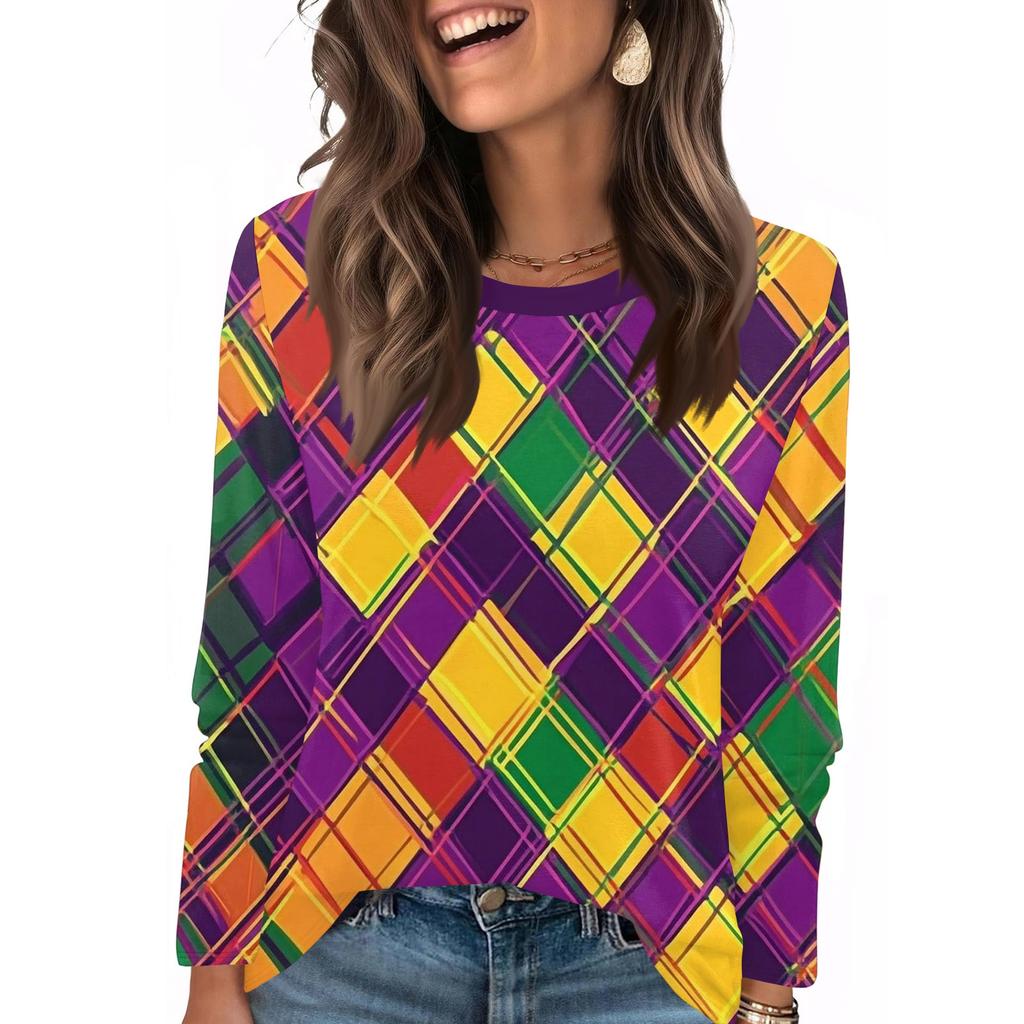 Langarmshirts für Damen, niedlicher Aufdruck, Grafik-T-Shirts, Blusen, lässig, Übergröße, Basic-Tops, Pullover