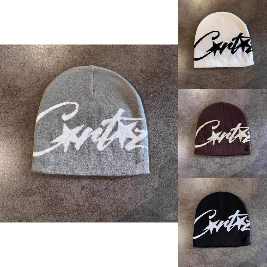 Knit Hat For Women With Letter Embroidery Warm Winter Fashion Accessory