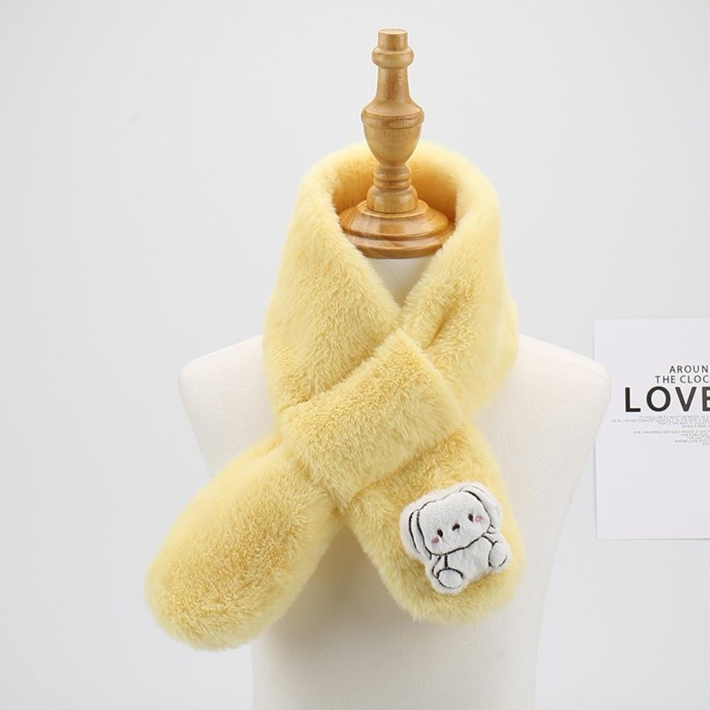 Cartoon Cross Neck Scarf Plush Shawl Scarves Cute Children Winter Scarf