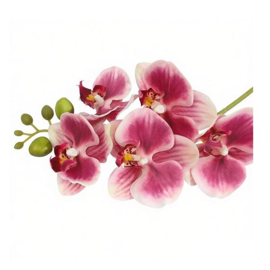 Flores de Orquídeas Artificiales Real Touch Flores Artificiales de Seda Falsa Flor Phalaenopsis Artificial con 5 Cabezas Florales para Decoración Interior del Hogar Mesa de Oficina