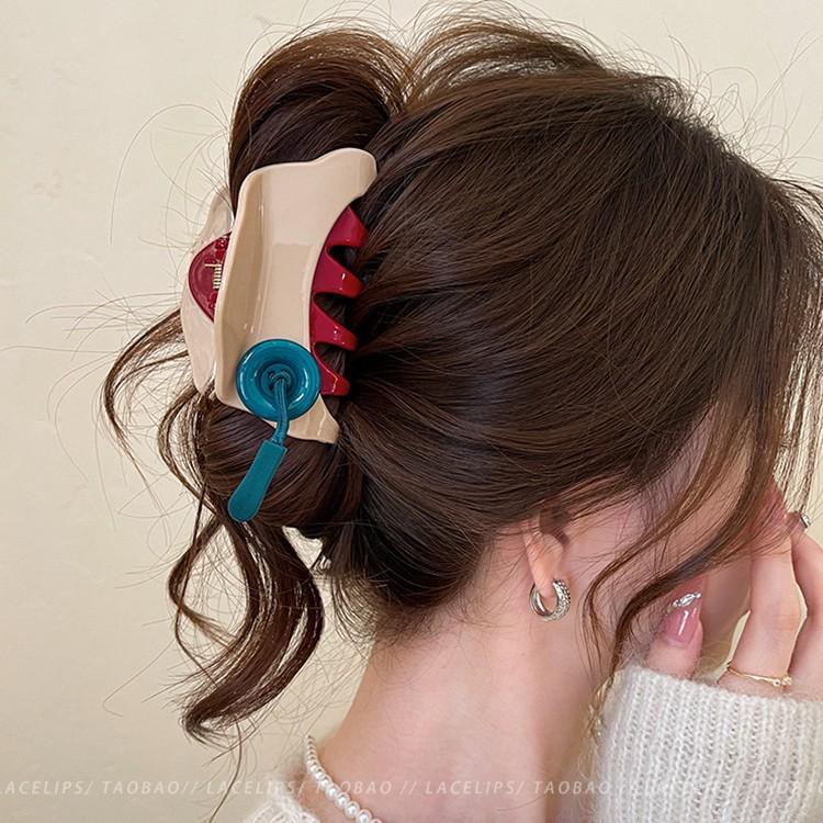 Korean High-End Acrylic Flower Hair Clip for Women - Large Shark Clip for Voluminous Styles