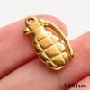 6pcs Tools Pendant Sword Gun Axe Real Gold Plated Stainless Steel Charms For Jewelry Making Necklace Keychain Handmade Material