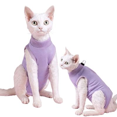 Vestiti per gatti Tuta di recupero Tutina per cani piccoli Indumento post-operatorio Ferite Anti-leccamento Collare regolabile Pigiama per gattini Body