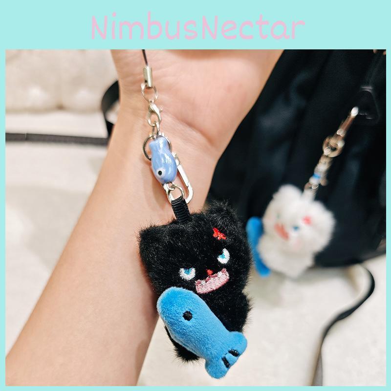 Cute Plush Pendant Of The Little Flower Cat Phone Chain Bag Decoration Hanging