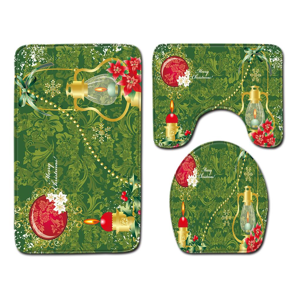 Weihnachts-Badezimmer-Bodenmatte Toilette Dreiteiliges Set