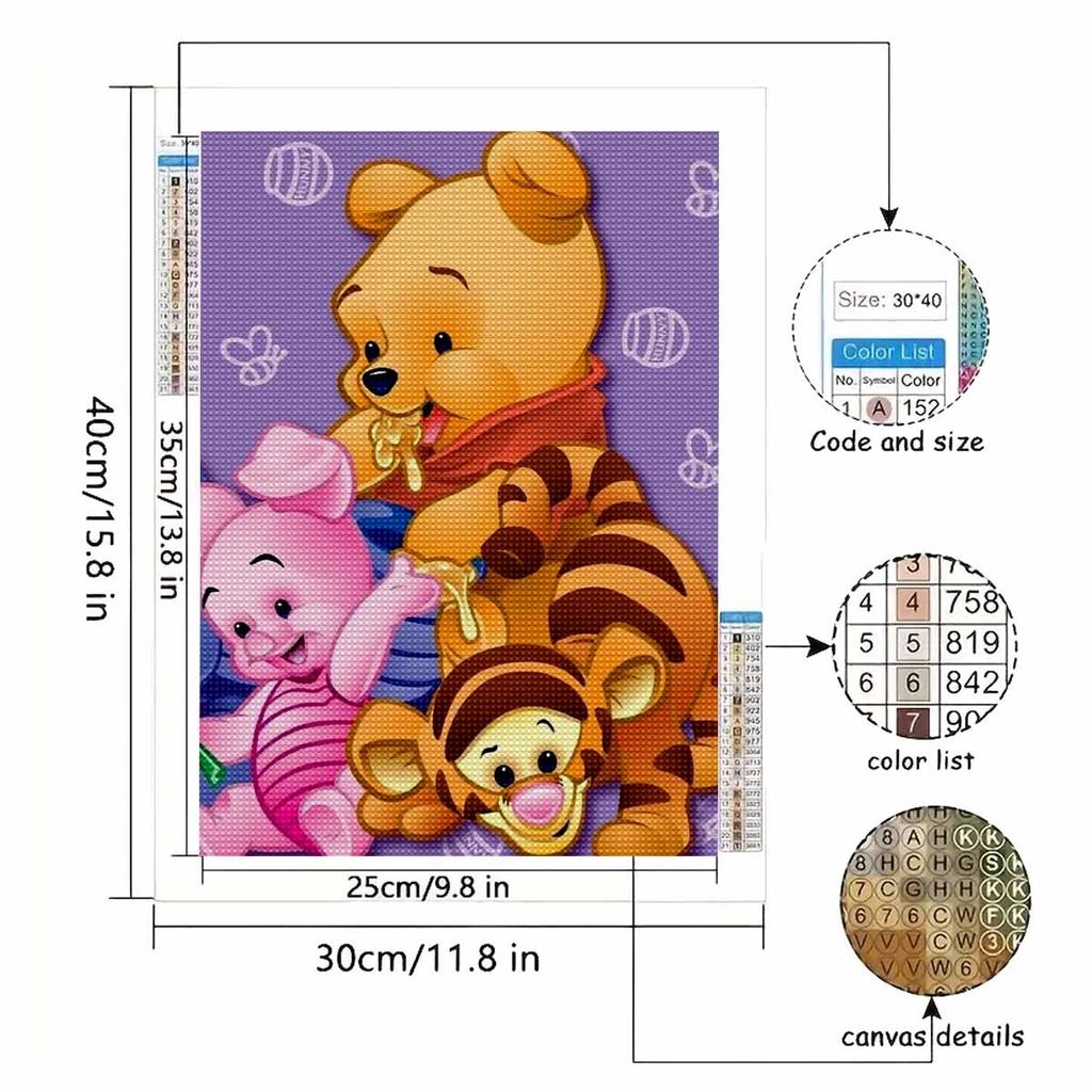 DIY Diamond Painting Winnie The Pooh Cross Stitch Kit Mosaic Art Diamond Painting Full Circle Diamond Home Decoration