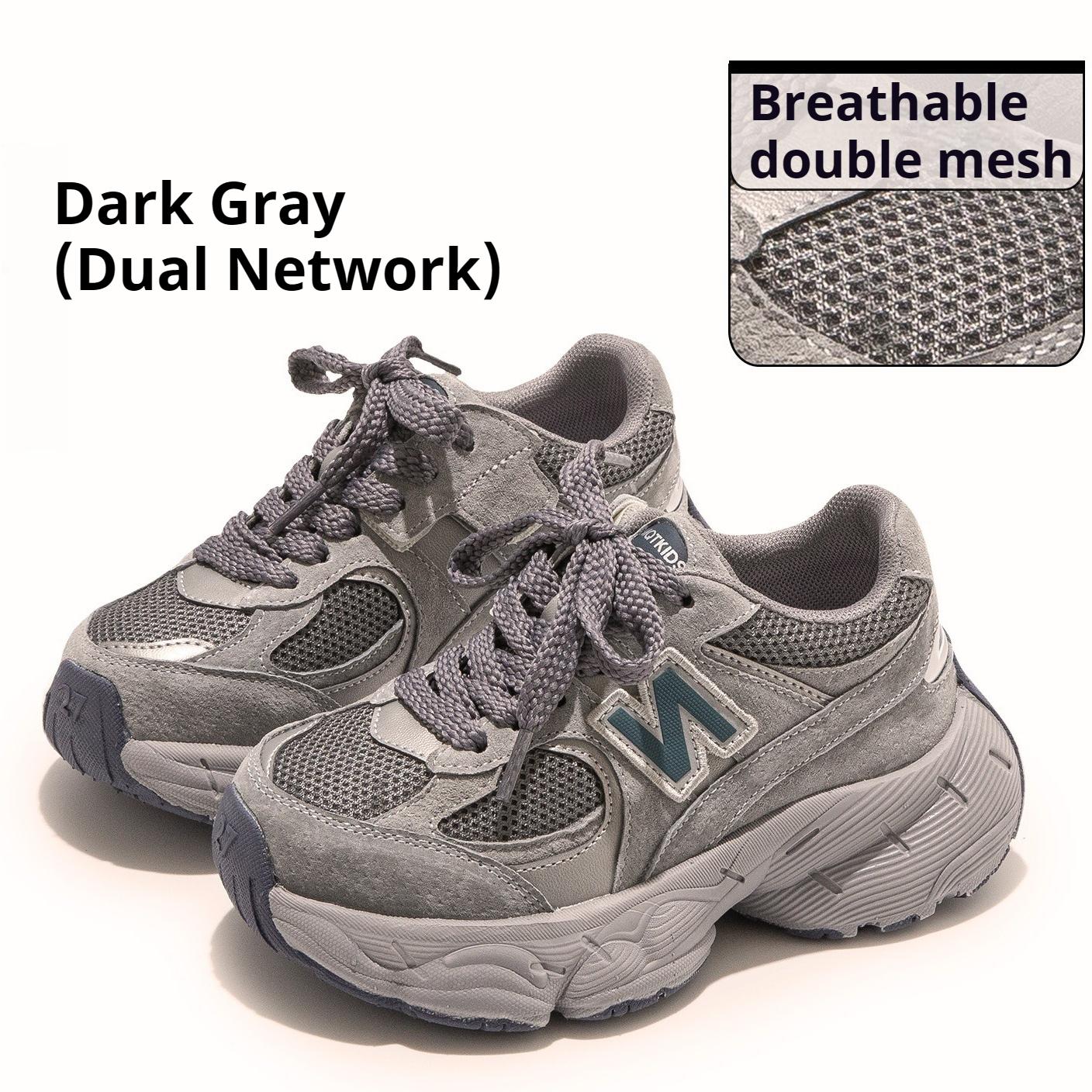 

Легкая спортивная обувь для девочек Дышащие кроссовки из сетки для мальчиков Детские дышащие кроссовки-папы Модная повседневная обувь 35