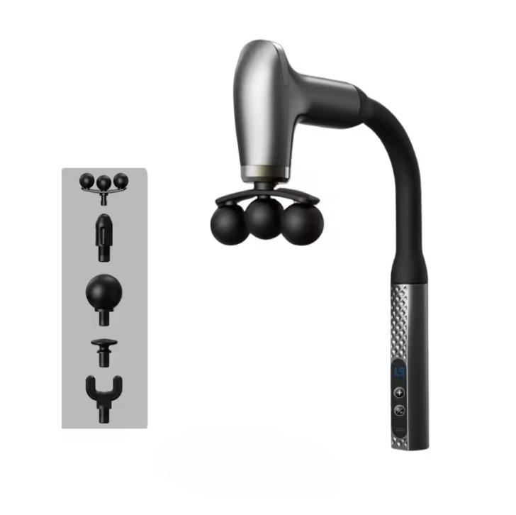 2026 Smart Electric Fascia Gun Rechargeable Handle Bent Long Handle Muscle Relaxation Massager Home Back Muscle Christmas Gift