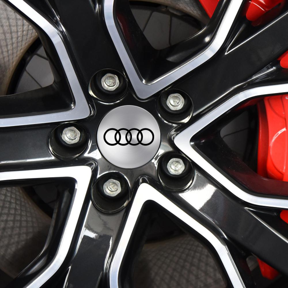 For Audi A4 4Pcs Car Wheel Hub Caps Auto Emblem Tyre Center Covers Accessories For Audi A1 A2 A3 A4 A5 A6 A7 A8 S Quyttro Sline RS Q2 Q3 TT