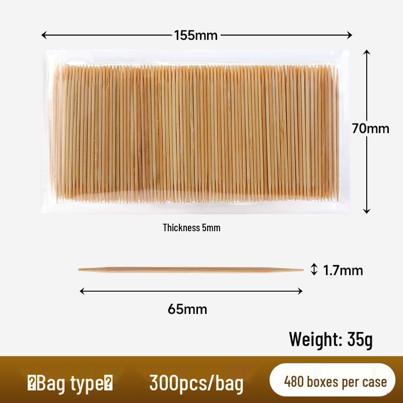 Bamboo Double-Ended Toothpicks for Household, Hotel & Restaurant Use - Disposable & Interdental Cleaning, Large Pack