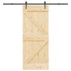 VidaXL Sliding Door and Hardware Kit 85x210 Cm Solid Pine 3332647