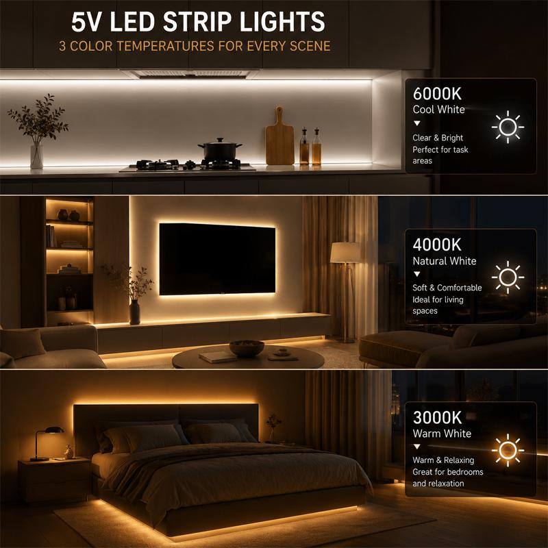 Motion Sensor Led COB Light Strip Battery Usb Powered 5V Auto ON/OFF Liner Lighting Diode for Cabinet Wardrobe Kitchen Staircase