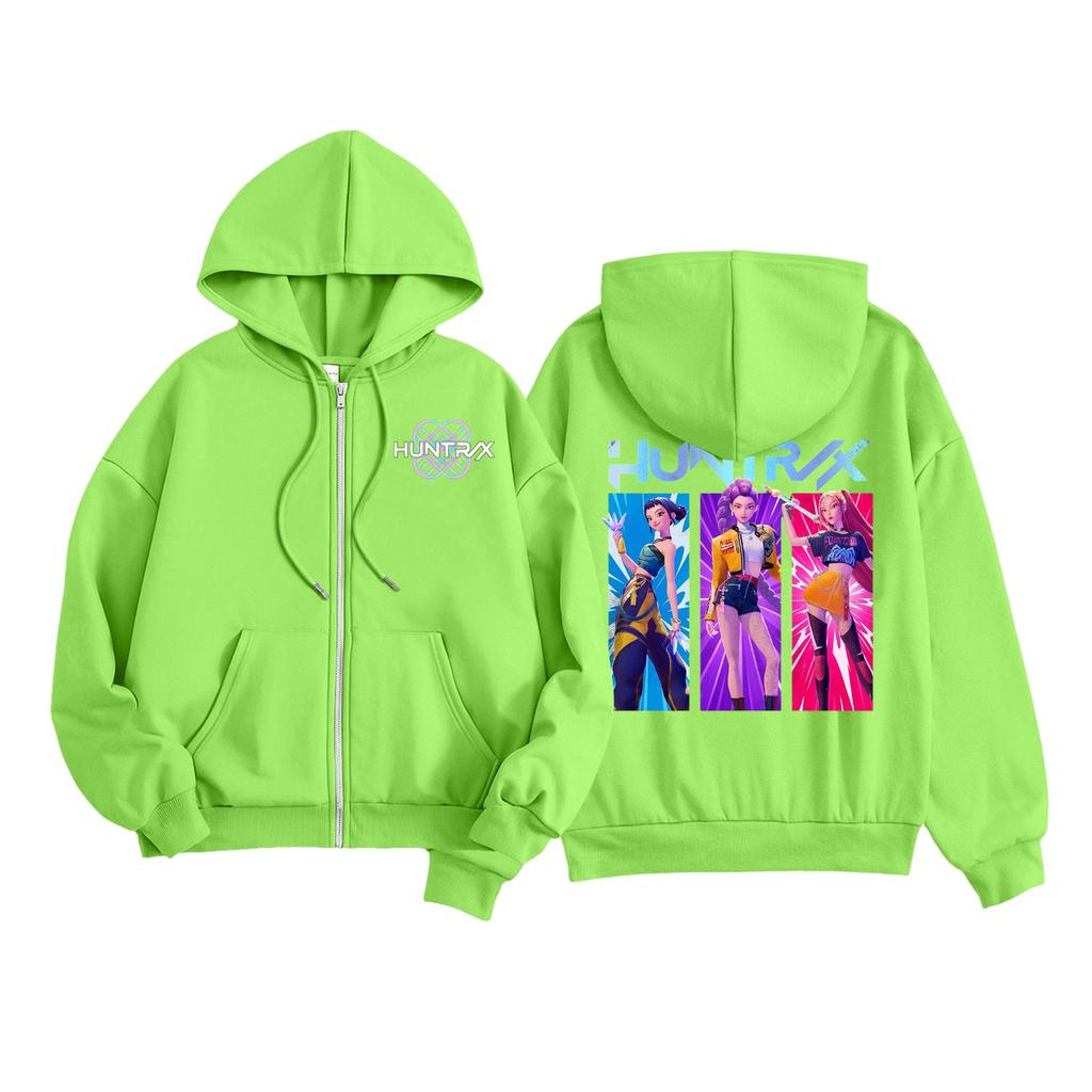 Kids Fashion Women's Lightweight Long Sleeve Zipper Hoodie Printed Hoodie With Pockets