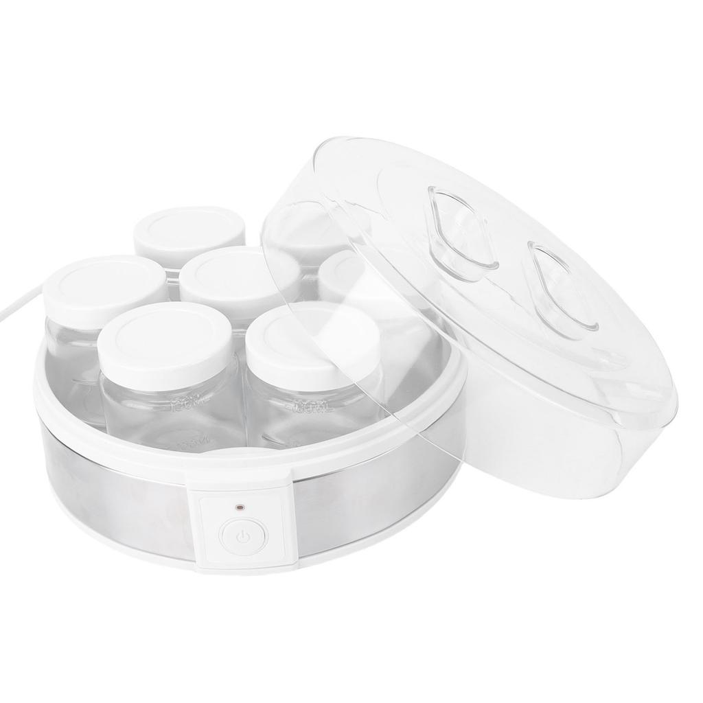 Electric Yogurt Maker 20W ABS Glass Multifunctional Portable Homemade Greek Yogurt Machine with 7 Cups for Jams Puddings