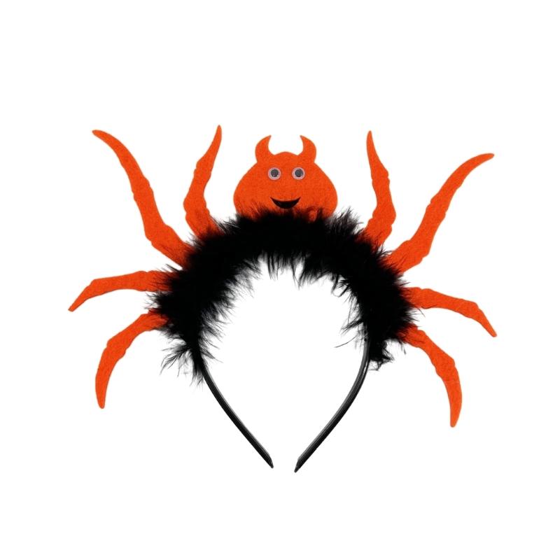 Adult Spiders Shape Headband Woman Spa Makeup Hairband Halloween Party Decors оранжевый/чёрный