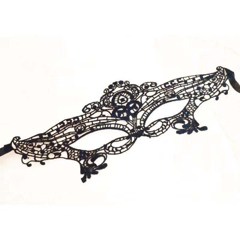 1SET Black Flower Mask Mask Prom Dress Up Props Gala Annual Meeting Half Face Mask Eye Mask Makeup Night Mask