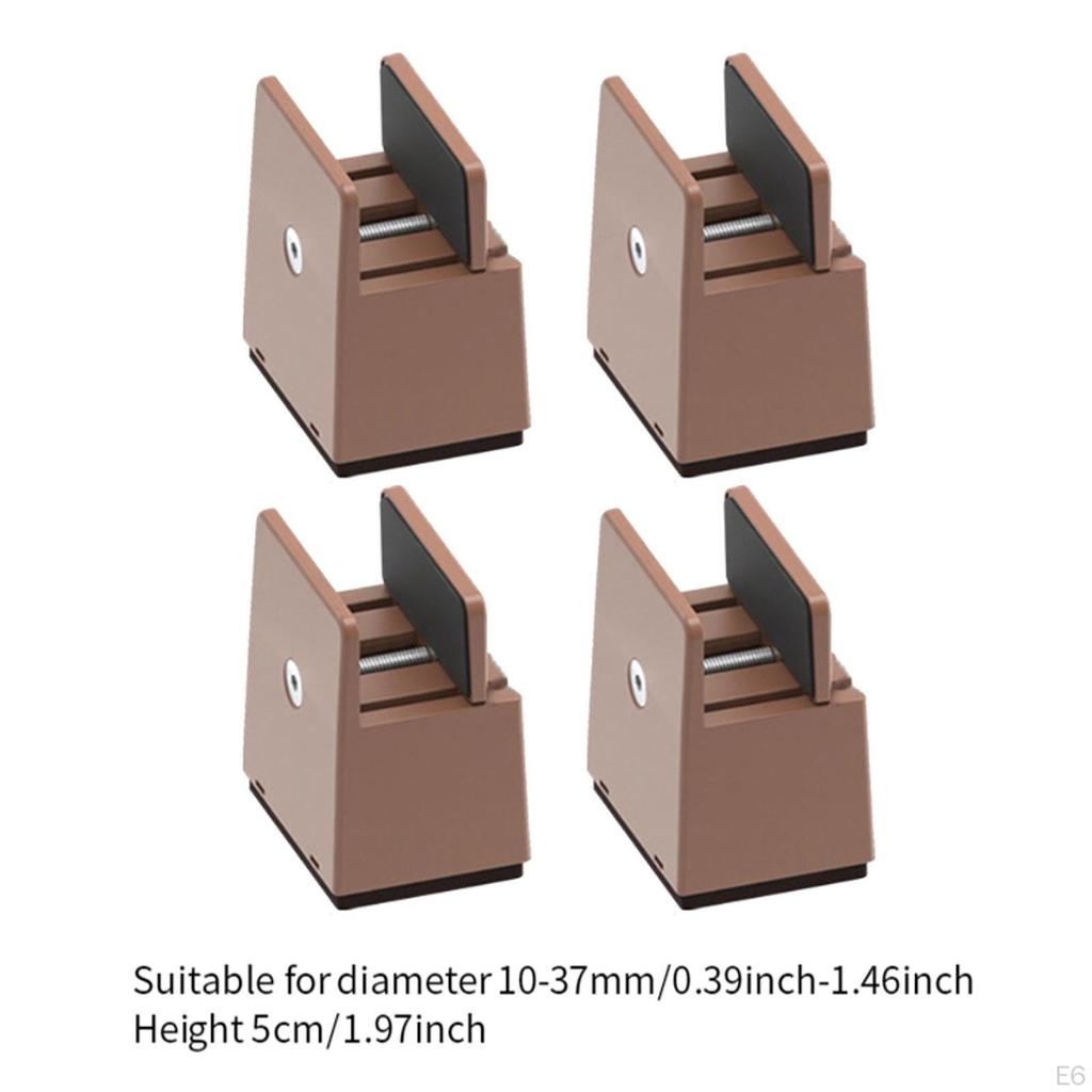 4 Pack Bed Leg Risers, Furniture Riser Blocks, Height Extensions for Desk Table, Living Room