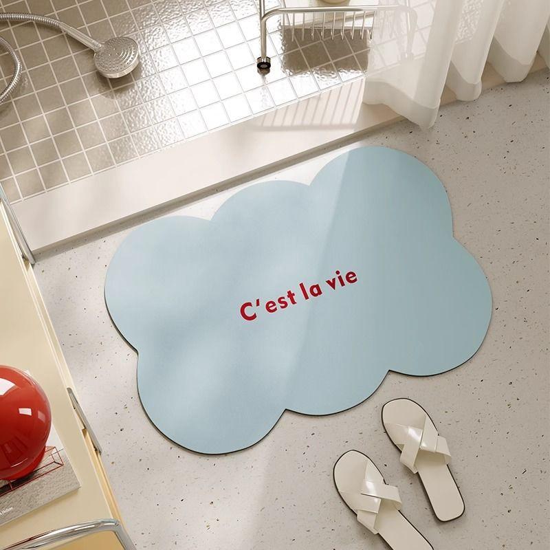 

Solid color diatomaceous earth quick drying anti slip mat bathroom water absorbing door foot mat multifunctional 40X60cm 15.7X23.6in