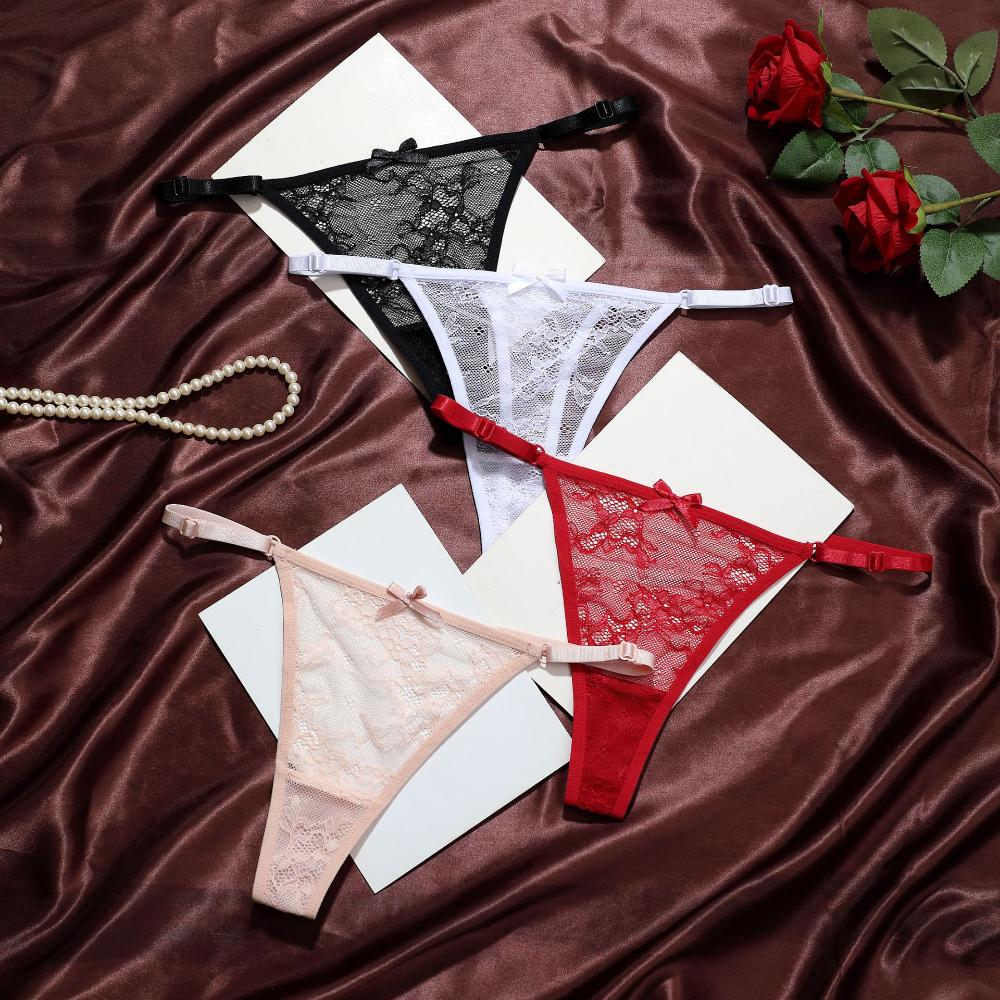 European Size Sexy Lace Panties for Women Comfortable Breathable Low-waisted Seamless Thongs