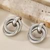 European & American Cold Style Metal Stud Earrings: Retro, High-End, Smooth Design with Personality Ear Cuffs