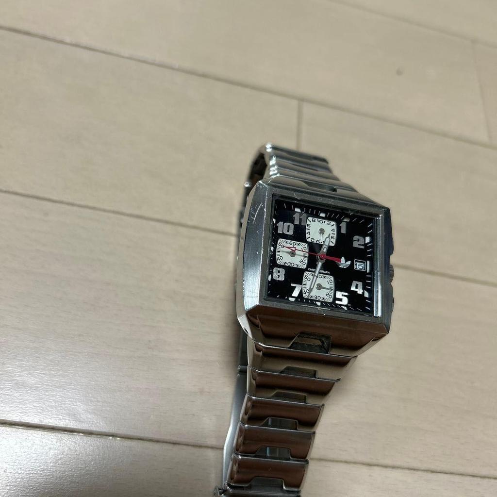 Used adidas CS3500 Chronograph Silver Watch Clock Vintage Collection Super Rare Limited Y2K