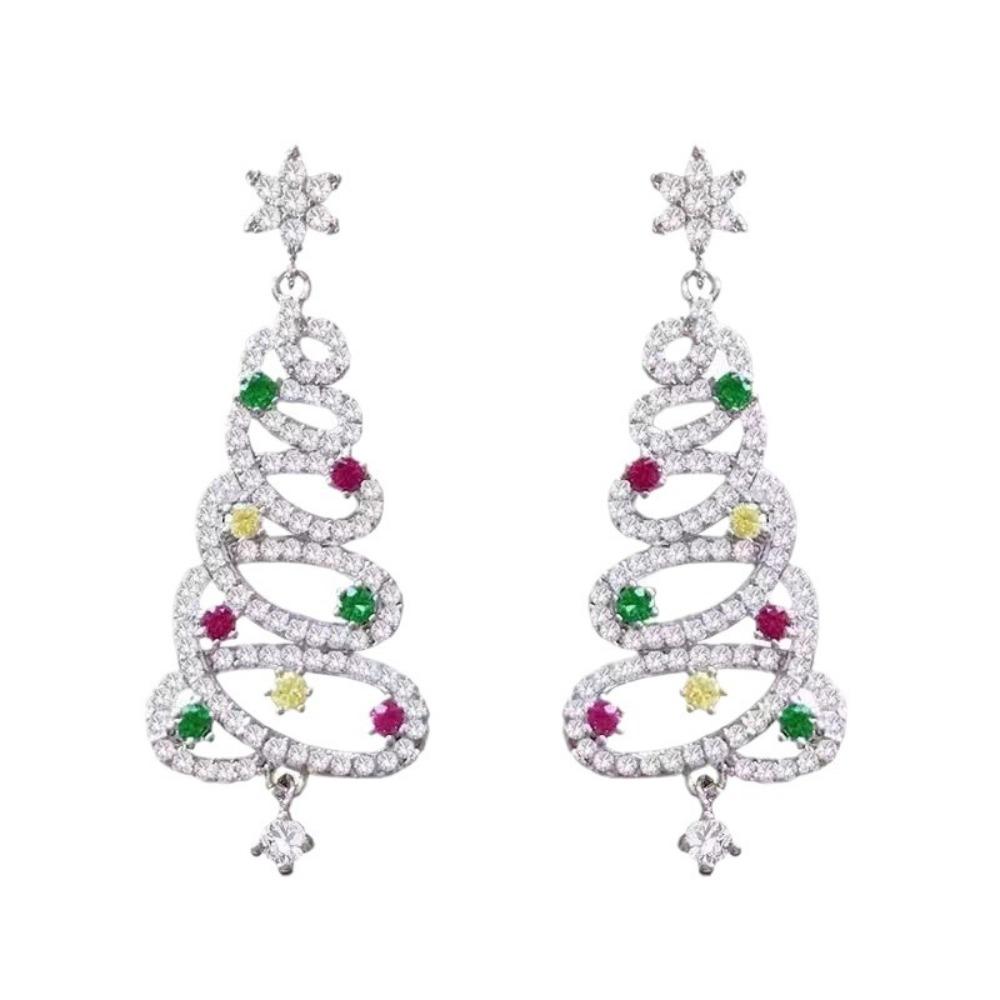 Pendant Christmas Drop Earrings Shiny Stud Earrings Fashion Ear Studs  Holiday Gifts