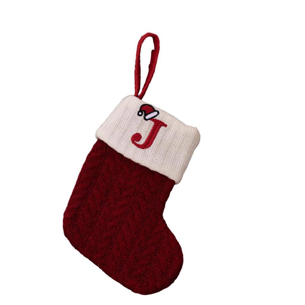 High Quality Christmas Stocking Socks Christmas Tree Decorating Hanging Knitted Knitting Ornament Red Stocking