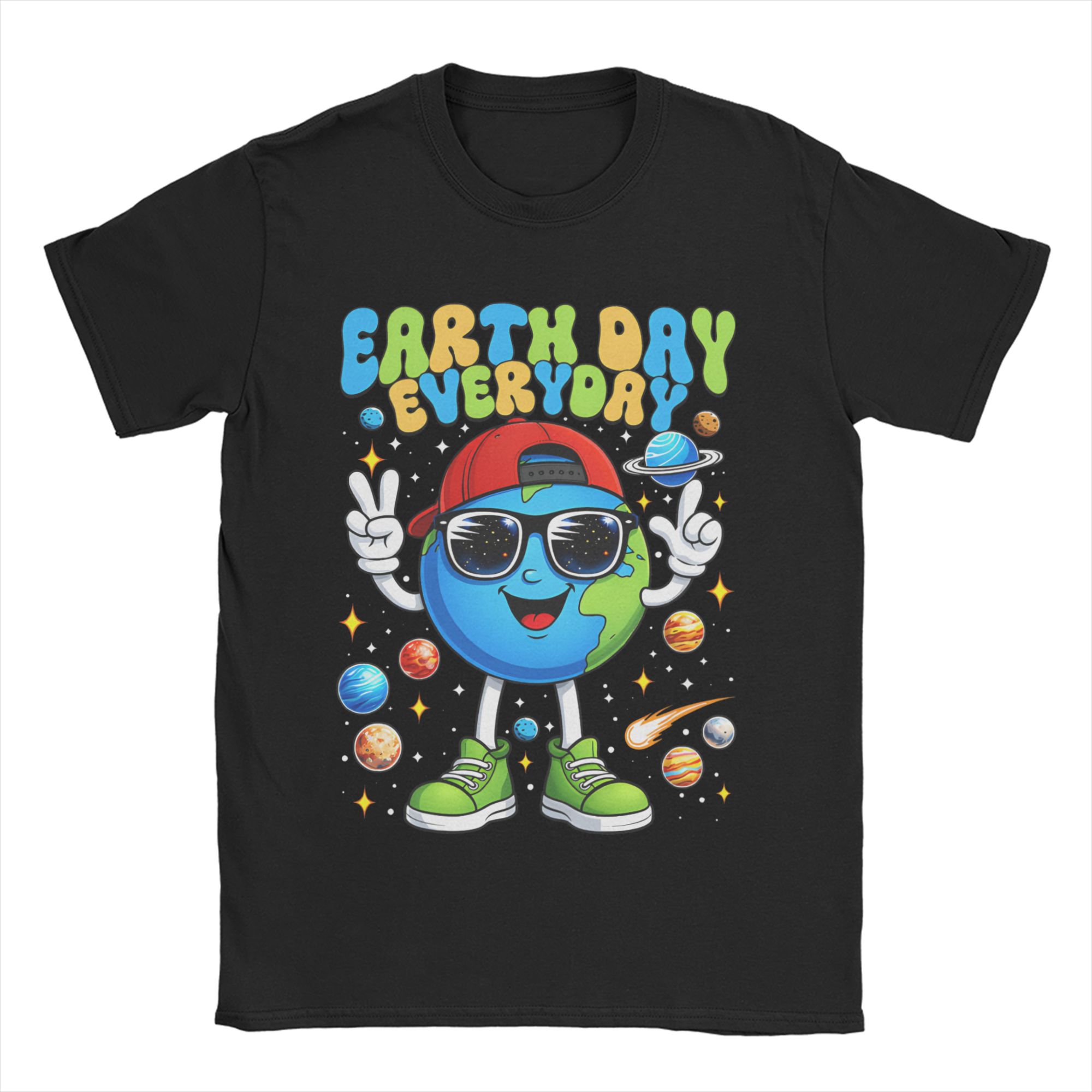 Men Women Happy Earth Day 2026 Save The Planet Earth Day Everyday T Shirt Cotton Clothing Short Sleeve Tees Unique T-Shirt S разноцветный
