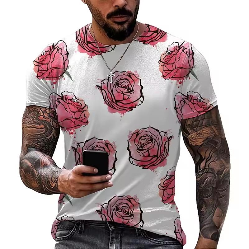 

Цветок Цветочный Растение 3D Принт Футболка Мужская Летняя Футболки с Коротким Рукавом Оверсайз Харадзюку Уличная Одежда Футболки Топ Мужская Одежда 6XL