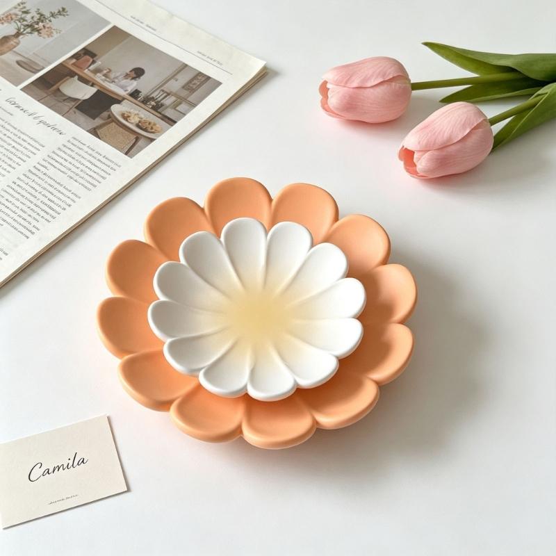 Flower Storage Tray Silicone Mold, Non-Stick Resin Gypsum Casting Mold To Make Jewelry Organizers, Plaster Desktop Decors Plate DIY Craft Mold