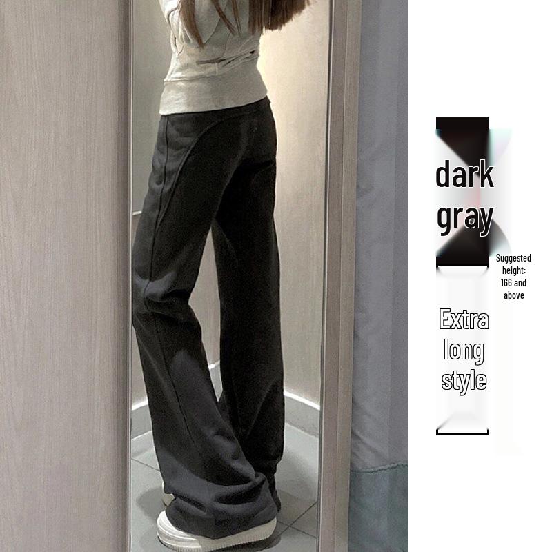 Women's High-Waisted Fleece-Lined Micro-Flare Sweatpants - 2025 Spring/Autumn/Winter Collection: Slimming, Casual, Thickened Flare Pants.