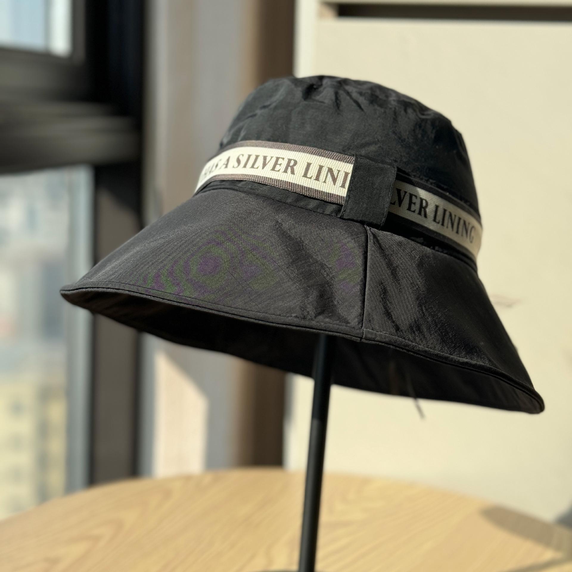 

New women s spring sun protection hat, UV-resistant fisherman s hat, face-slimming sun hat, trendy bucket hat Adult54-60Adjustable чёрный