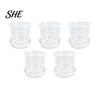 Indoor Garden Flower Planters Clear Plastic Orchid Pot with Saucer, Plant Ventilated Pots for Succulents Drainage Holes, Rose, Phalaenopsis, Seedings